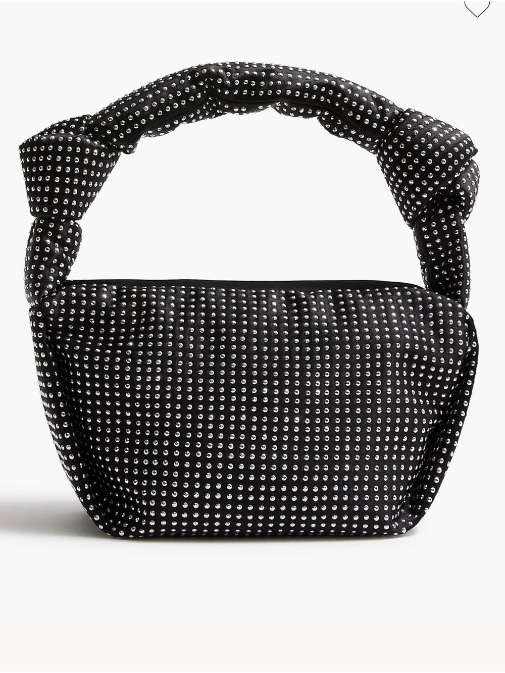 J. Crew Black Studded Knot-Handle Shoulder Bag
